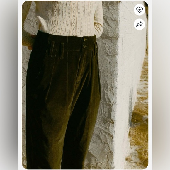 DÔEN | Nelda Corduroy Pants in Black – High Waist Tapered Leg | Sz 12 - Picture 5 of 14